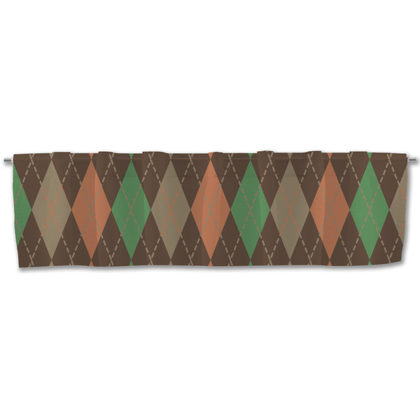 Brown Argyle Valance - Front