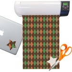 Brown Argyle Sticker Vinyl Sheet (Permanent)