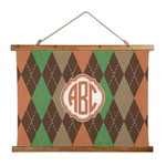 Brown Argyle Wall Hanging Tapestry - Wide (Personalized)