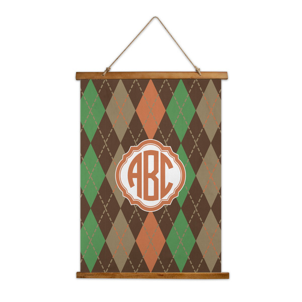 Custom Brown Argyle Wall Hanging Tapestry - Tall (Personalized)