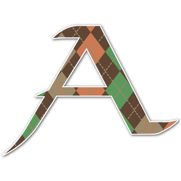 Custom Brown Argyle Letter Decal - Custom Sizes (Personalized)