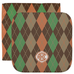 Brown Argyle Facecloth / Wash Cloth (Personalized)