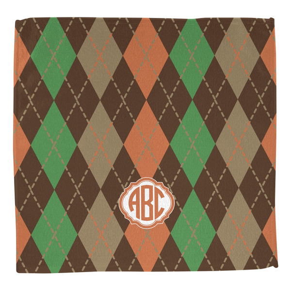 Brown Argyle Washcloth - Front - No Soap