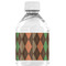 Brown Argyle Water Bottle Label - Back View