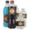 Brown Argyle Water Bottle Label - Multiple Bottle Sizes