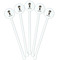 Brown Argyle White Plastic 5.5" Stir Stick - Fan View