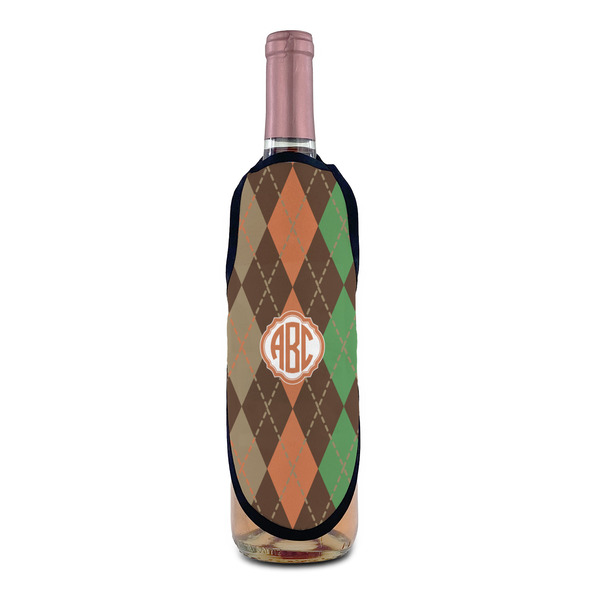 Brown Argyle Wine Bottle Apron - IN CONTEXT