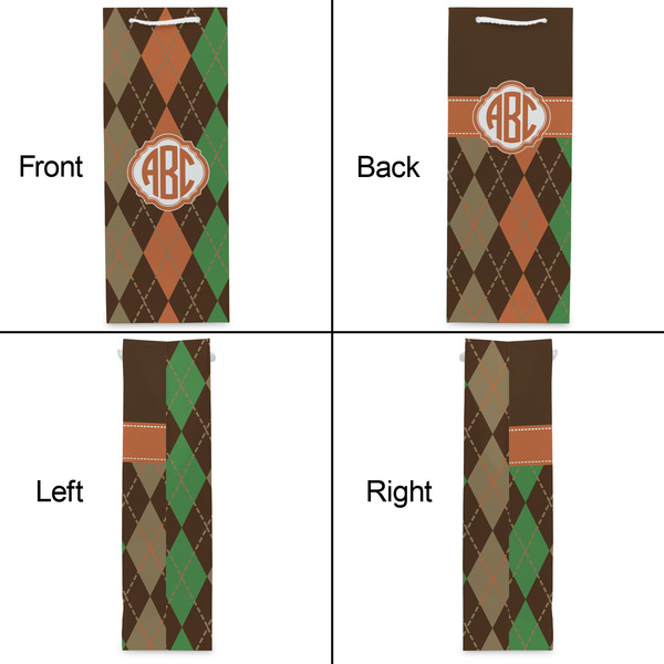 Brown Argyle Wine Gift Bag - Gloss - Approval