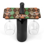 Brown Argyle Wine Bottle & Glass Holder (Personalized)
