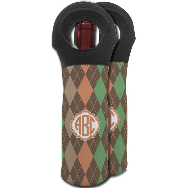 Brown Argyle Wine Tote Bag - MAIN