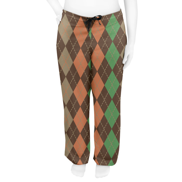 Brown Argyle Women's Pj on model - Front