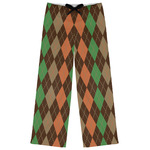 Brown Argyle Womens Pajama Pants - XS