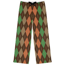 Brown Argyle Womens Pajama Pants (Personalized)