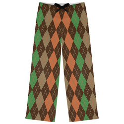 Brown Argyle Womens Pajama Pants - S