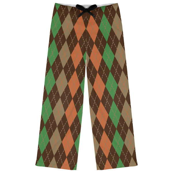 Custom Brown Argyle Womens Pajama Pants - 2XL