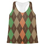 Brown Argyle Womens Racerback Tank Top - X Small