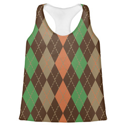 Brown Argyle Womens Racerback Tank Top (Personalized)