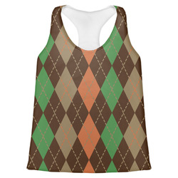 Brown Argyle Womens Racerback Tank Top
