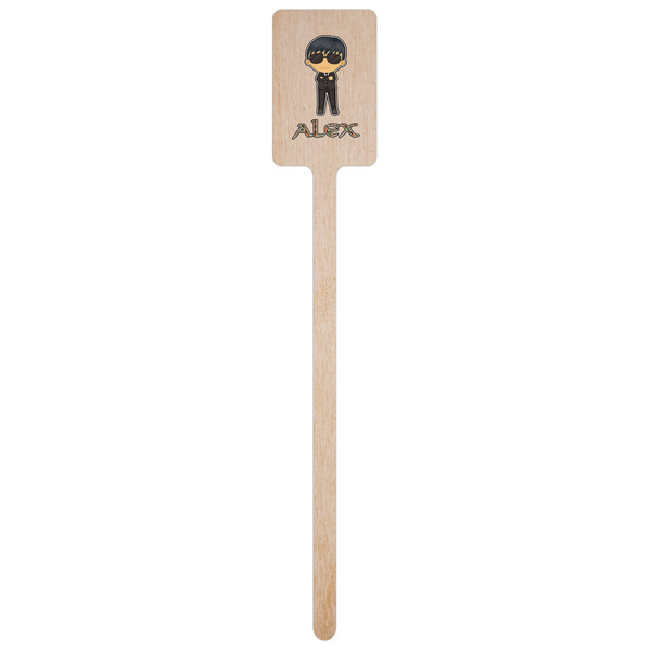 Brown Argyle Wooden 6.25" Stir Stick - Rectangular - Single Stick