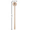 Brown Argyle Wooden 7.5" Stir Stick - Round - Dimensions