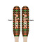 Brown Argyle Wooden Food Pick - Paddle - Double Sided - Front & Back