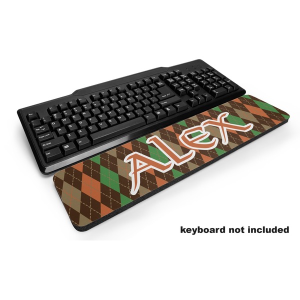 Custom Brown Argyle Keyboard Wrist Rest (Personalized)