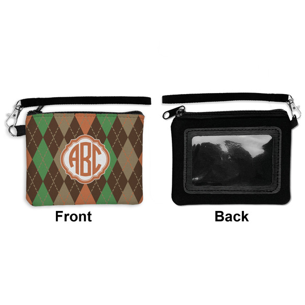 Brown Argyle Wristlet ID Cases - Front & Back