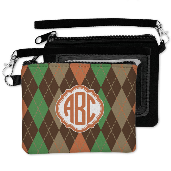 Brown Argyle Wristlet ID Cases - MAIN
