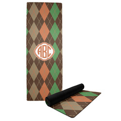 Brown Argyle Yoga Mat w/ Monogram