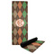 Brown Argyle Yoga Mat with Black Rubber Back Full Print View