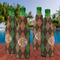 Brown Argyle Zipper Bottle Cooler - Set of 4 - LIFESTYLE