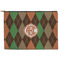 Brown Argyle Zipper Pouch - Large - 12.5"x8.5" (Personalized)