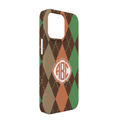 Brown Argyle iPhone Case - Plastic - iPhone 13 (Personalized)
