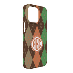 Brown Argyle iPhone Case - Plastic - iPhone 13 Pro Max (Personalized)