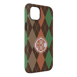 Brown Argyle iPhone Case - Rubber Lined - iPhone 14 Plus (Personalized)