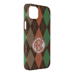 Brown Argyle iPhone Case - Plastic - iPhone 14 Pro Max (Personalized)