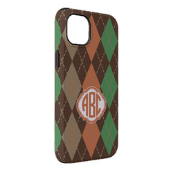 Brown Argyle iPhone Case - Rubber Lined - iPhone 14 Pro Max (Personalized)