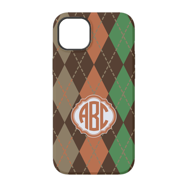 Brown Argyle iPhone 14 Pro Tough Case - Back