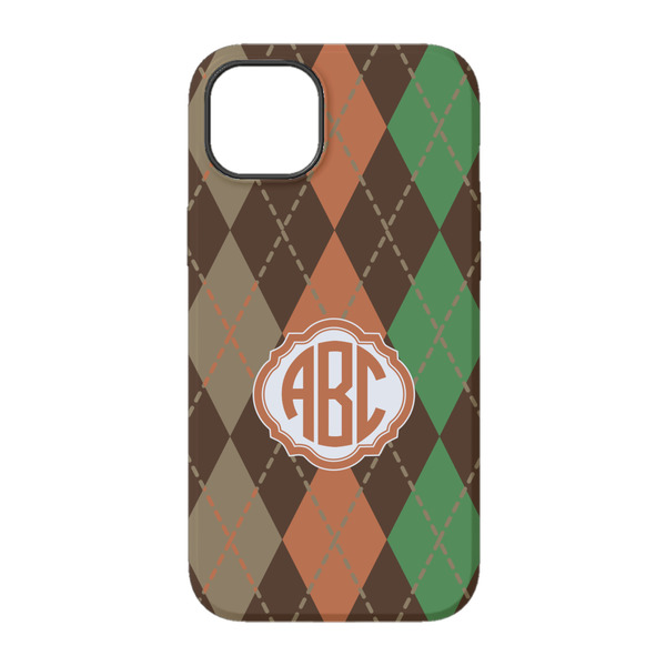 Brown Argyle iPhone 14 Tough Case - Back