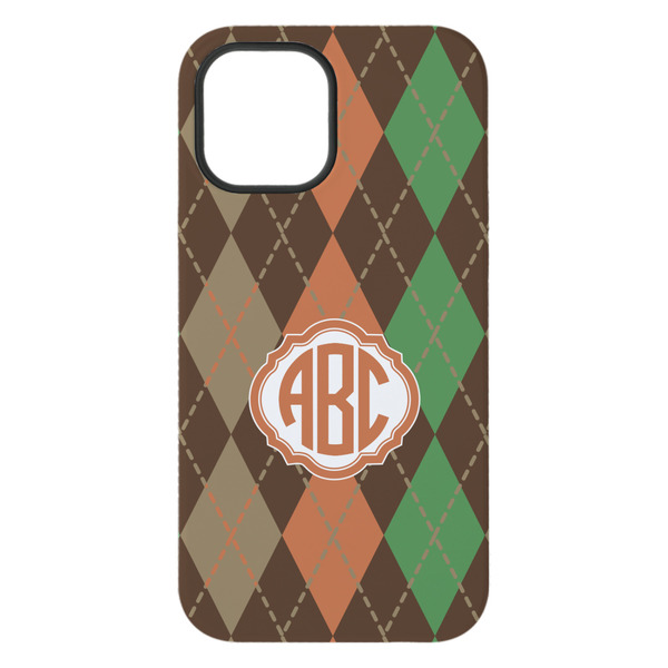 Brown Argyle iPhone 15 Plus Tough Case - Back
