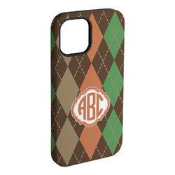 Brown Argyle iPhone Case - Rubber Lined - iPhone 15 Pro Max (Personalized)