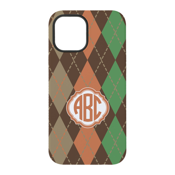 Brown Argyle iPhone 15 Pro Tough Case - Back
