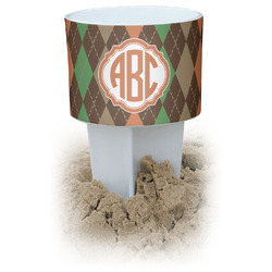 Brown Argyle Beach Spiker Drink Holder (Personalized)