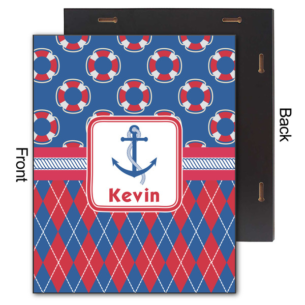 Buoy & Argyle Print 11x14 Wood Print - Front & Back View