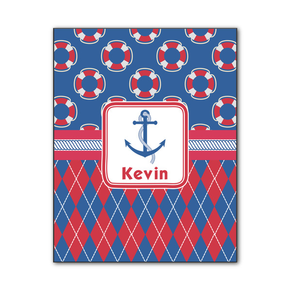 Custom Buoy & Argyle Print Wood Print - 11x14 (Personalized)