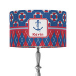 Buoy & Argyle Print 12" Drum Lamp Shade - Fabric (Personalized)