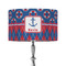 Buoy & Argyle Print 12" Drum Lampshade - ON STAND (Fabric)