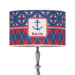 Buoy & Argyle Print 12" Drum Lamp Shade - Poly-film (Personalized)