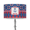 Buoy & Argyle Print 12" Drum Lampshade - ON STAND (Poly Film)