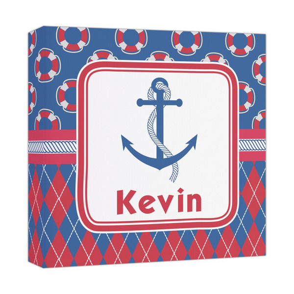 Custom Buoy & Argyle Print Canvas Print - 12x12 (Personalized)